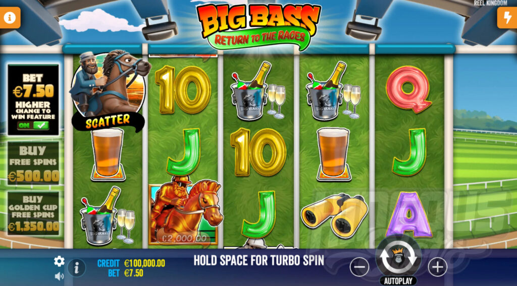 Символы и значения слота Big Bass Return to the Races в 1Win Casino 