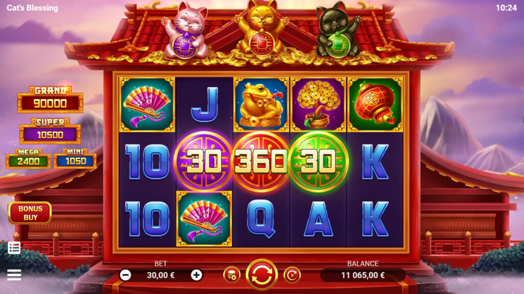 Символы и значения слота Cat's Blessing в 1Win Casino