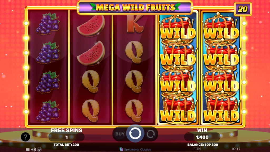 Геймплей слота Mega Wild Fruit в 1Win Casino