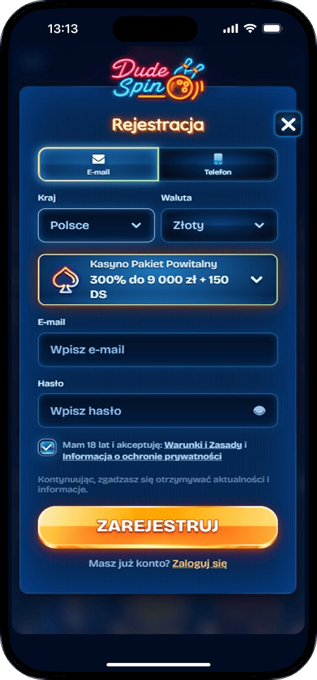 Dudespin Rejestracja